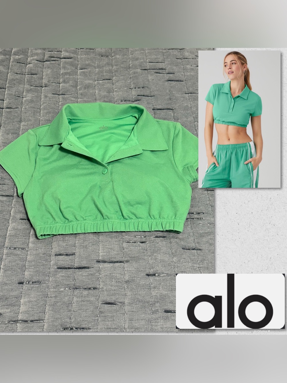 Alo Cropped Prestige Polo Shirt